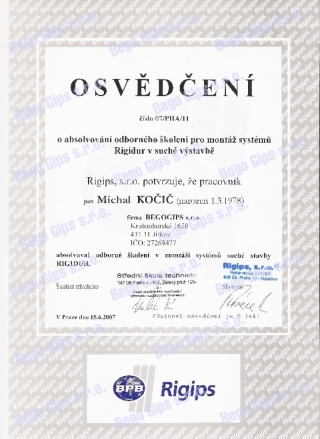 Certifikáty společnosti